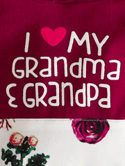 Kids Casual Outfit Love Grandma & Grandpa Hoodie & Trousers Set