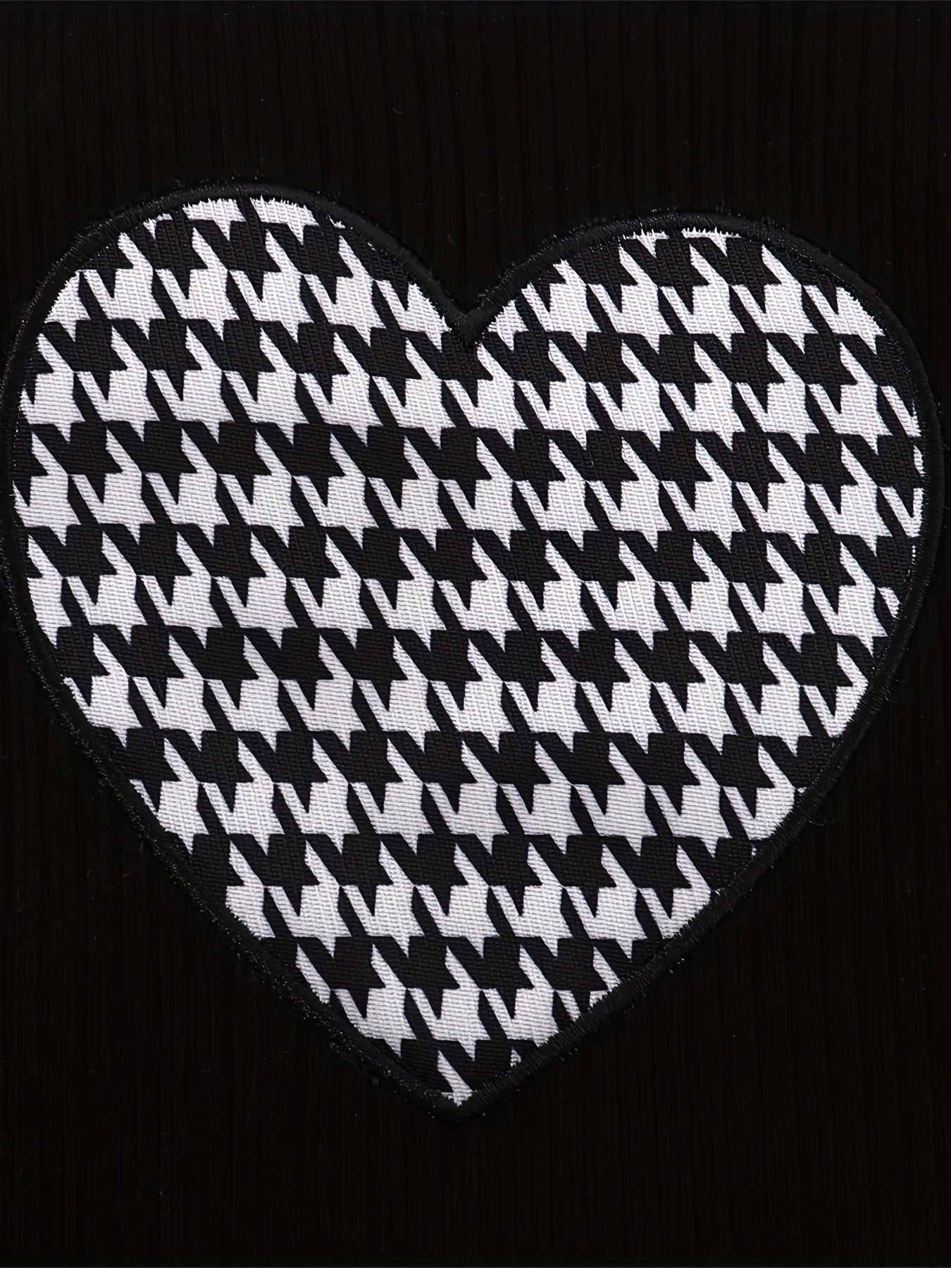 Houndstooth 3pc Beret & Heart Top & Pants Set for Girls