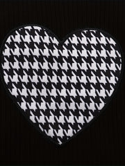 Houndstooth 3pc Beret & Heart Top & Pants Set for Girls