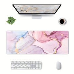 Marble Style Mouse Pad 80x29.97 cm Non-Slip Rubber Base Mousepad