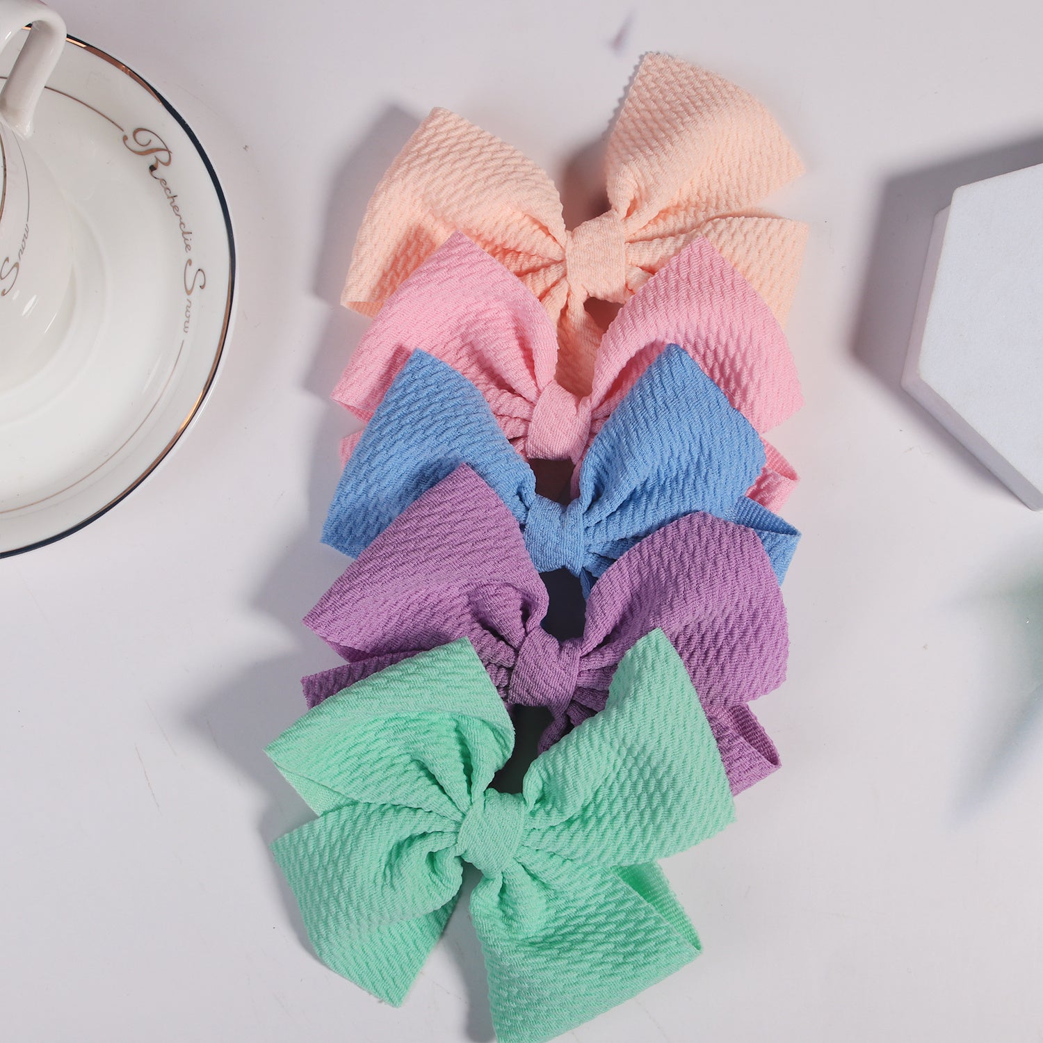5pcs Hair Bow Ribbon Clip Holder for Girls Softball Cheerleader Large Blanks
