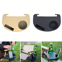 Portable Chair Armrest Cup Holder Snack Tray Beer Bottle Holder