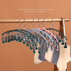Dip Glue Sock Clip Stainless Steel Metal Hanger - 10 Clips Sock Rack