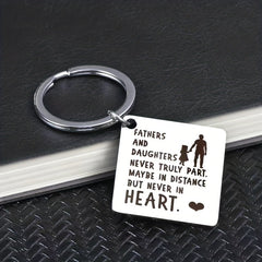 Father Daughter Stainless Steel Keychain Gift From Daughter To Dad Daddy