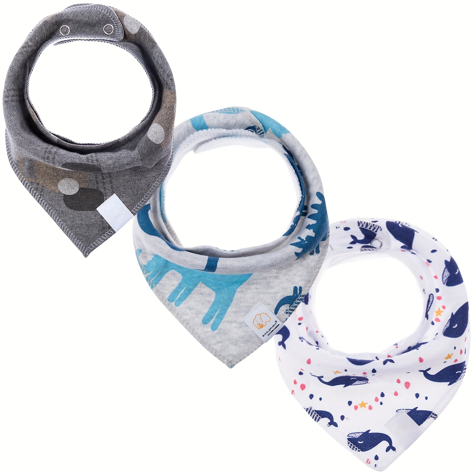 3pcs Baby Flowers Bibs Absorbent Feeding Soft Cotton Bibs