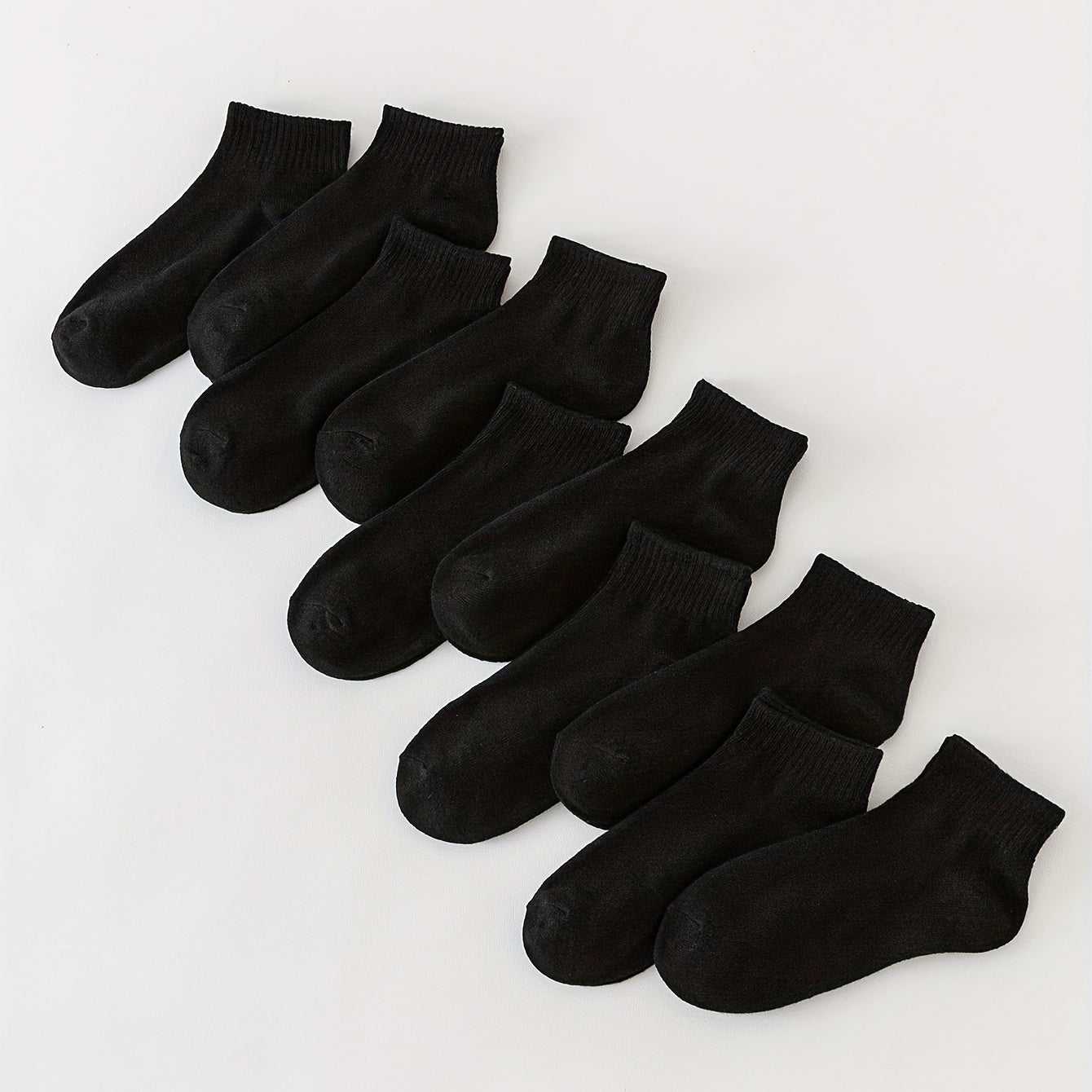 10 Pairs Short Solid Socks Comfy All match Women's Stockings
