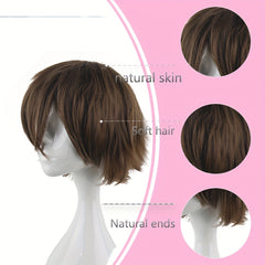 Men's 12 Inch Brown Anime Costume Wig 30 48 Cm Men's Role playing Wig