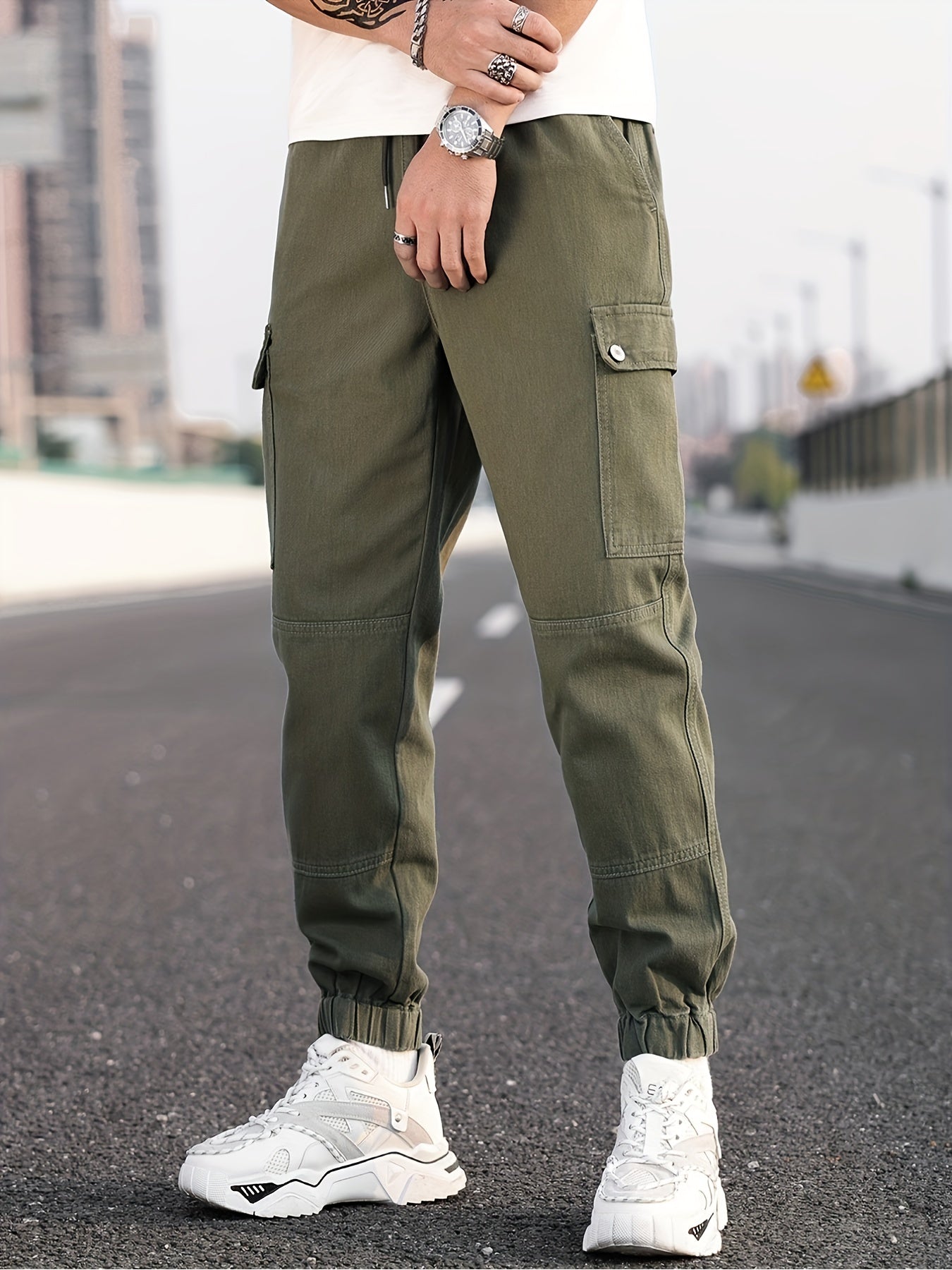 Pocket Cargo Jeans Men's Tapered Pants For All Seasons