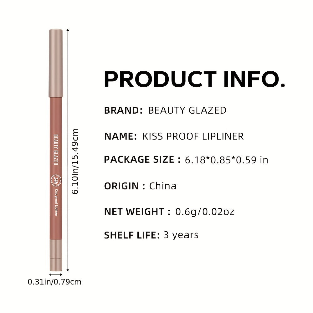 Waterproof Brown Lip Liner Long Lasting High Pigment Smooth Texture