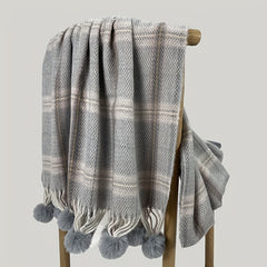 Plaid Scarf Faux Cashmere Shawl Casual Head Wrap Gift For Mother