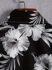 Hawaiian Style Flower Pattern Men's Short Sleeve Shirt