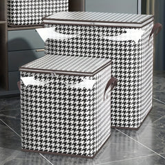 Houndstooth Blanket Storage Bag Zipper Comforter Organizer Large Quilts
