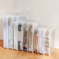 Transparent Plastic Stackable Pencil Case for Art Supplies