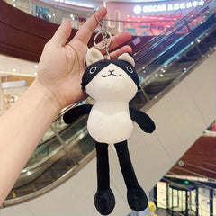 Plush Yoga Long Legged Cat Keychain - Cute Gift for Kids & Adults