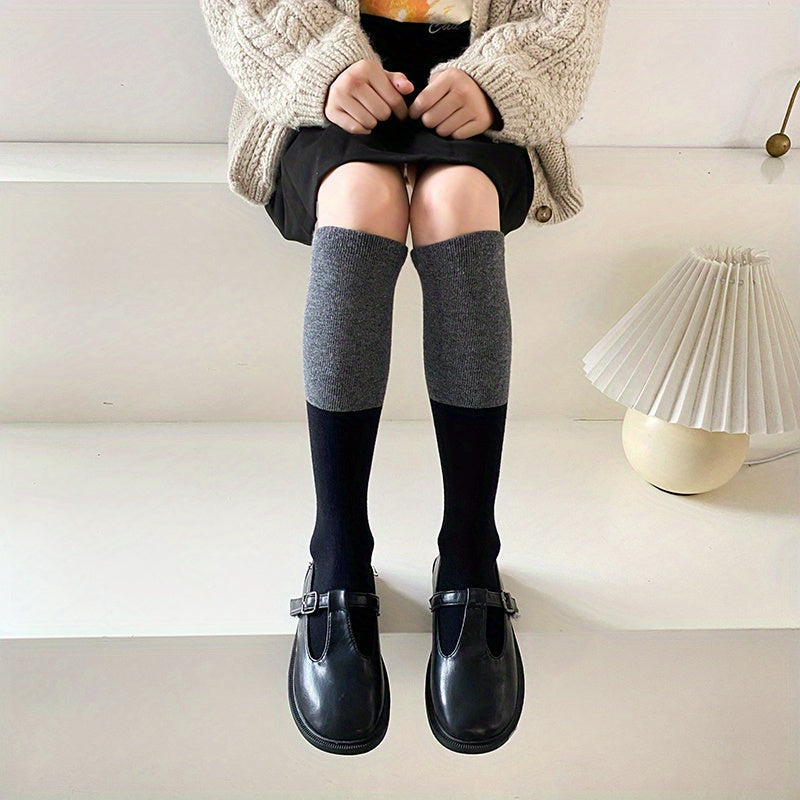Girls Kids Casual Plain Socks Breathable Comfy Socks