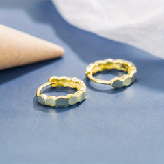 Golden Wave Hoop Earrings S925 Silver Classic Earrings For Women Girls