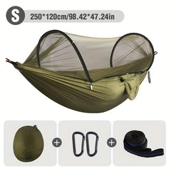 3 in 1 Camping Hammock with Mosquito Net, Automatic Quick Opening Nylon Hammock