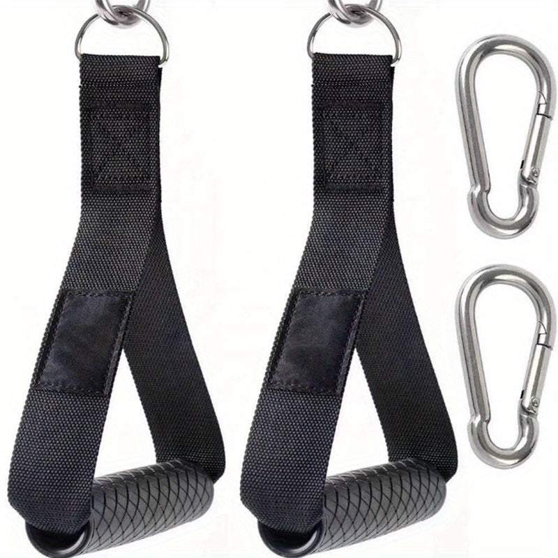 Rubber Non-slip Handle for Resistance Band, 1 Pair Handle with 2 Hooks
