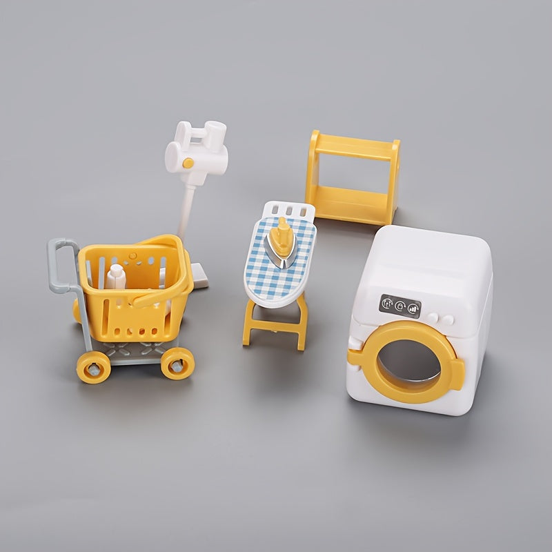 Mini Washing Machine Toy Set for Doll House DIY Model