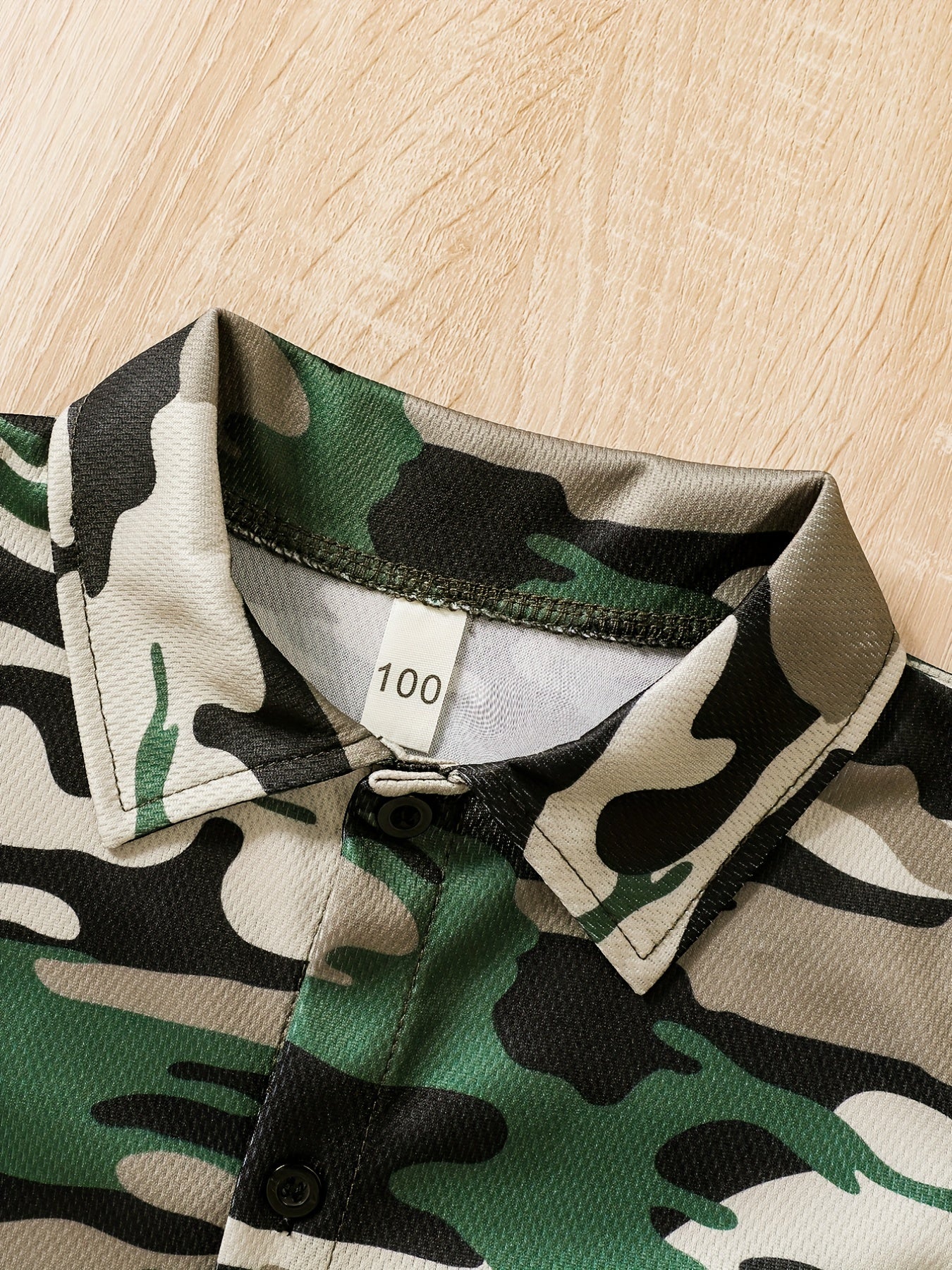 Boys Camo Casual Outfit Shirt & Shorts Set