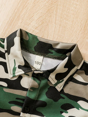 Boys Camo Casual Outfit Shirt & Shorts Set