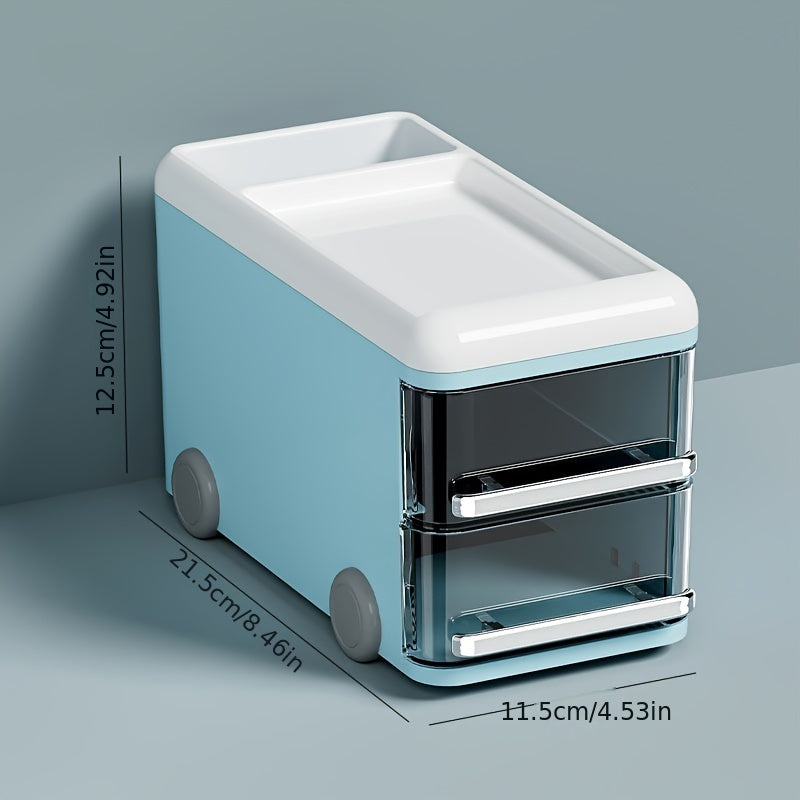 Bus Shape Pen Holder Desktop Stationery Organizer Box Large Capacity Storage