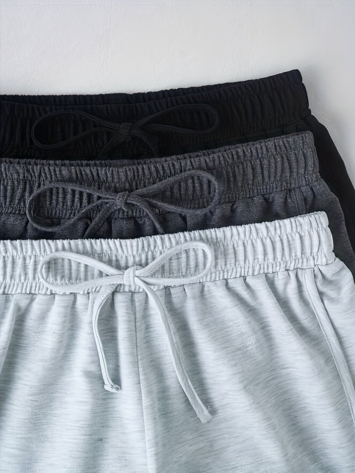 3 Pack Letter Print Drawstring Shorts for Women