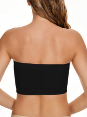 3 Pack Plus Size Tube Bra Set Solid Hollow Out High Stretch Breathable Strapless