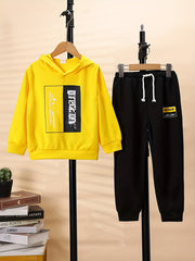 Boy's Hoodie & Sweatpants Set Letter Print Top Casual Outfits