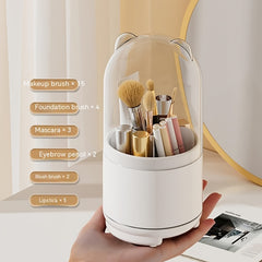 360 Rotating Makeup Brush Holder High Capacity Clear Make Up Storage