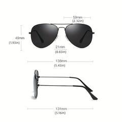 Aviator Sunglasses Metal Frame Tinted Lens UV400