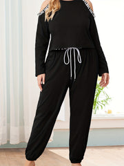 Sporty Lounge Pants Women's Elastic Waist Joggers