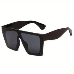 Men's Large Square Frame Sunglasses Casual Mixed One piece Glasses