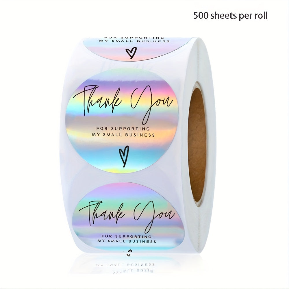 Rainbow Laser Adhesive Thank You Label Gift Decoration Sticker
