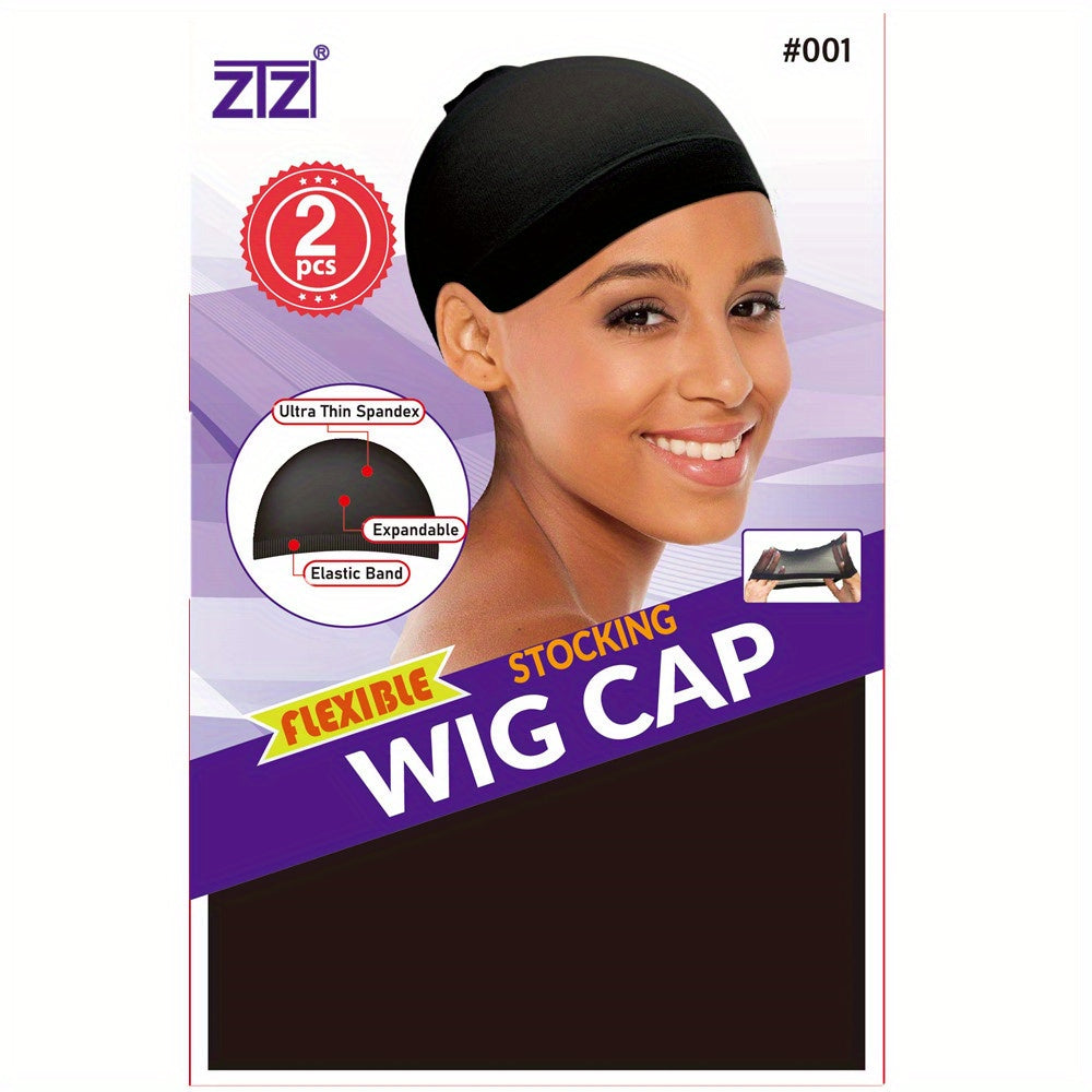 2PCS Non Slip Stretchy Nylon Stocking Wig Caps For Women