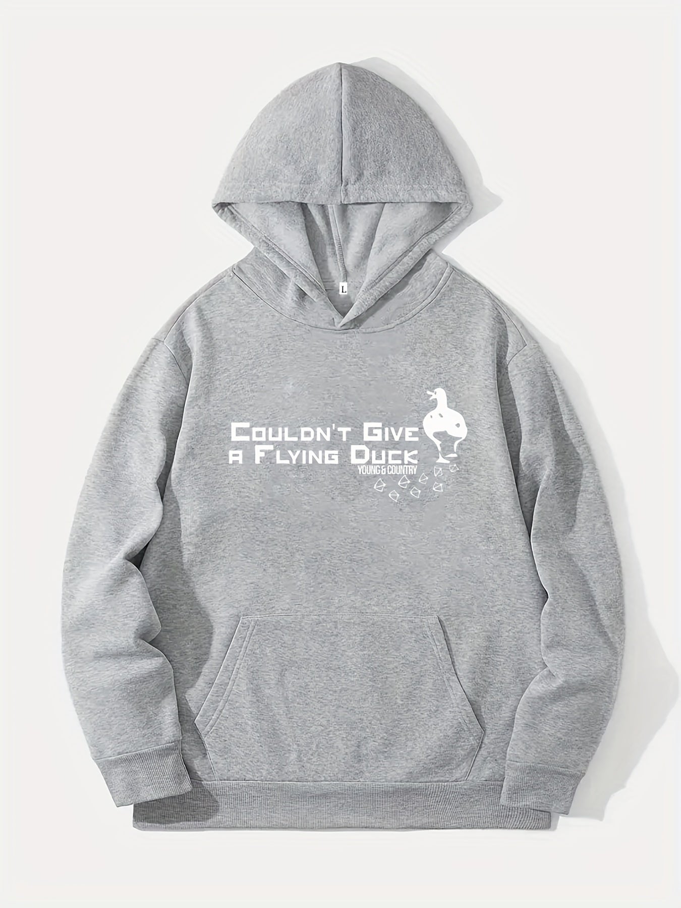 Duck Print Hoodie Men's Casual Graphic Pullover Hooded Sweatshirt