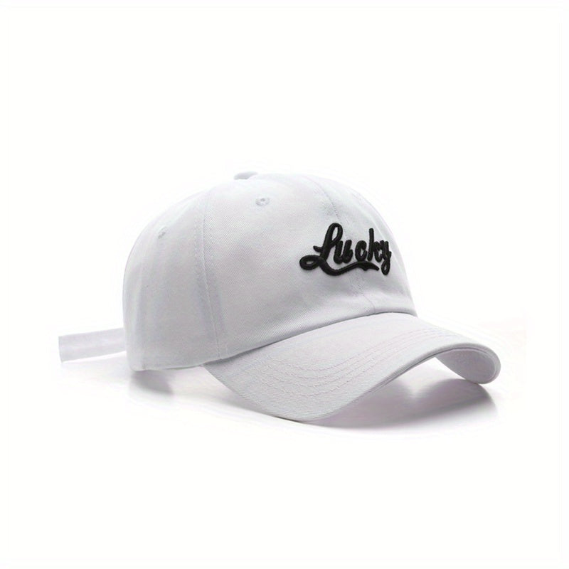Embroidered Curved Brim Baseball Cap for Spring/Autumn