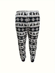 Plus Size Santa & Xmas Tree Print Tee & Joggers Set