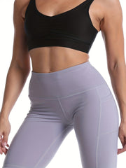 Seamless Yoga Sports Shorts High Waist Pocket