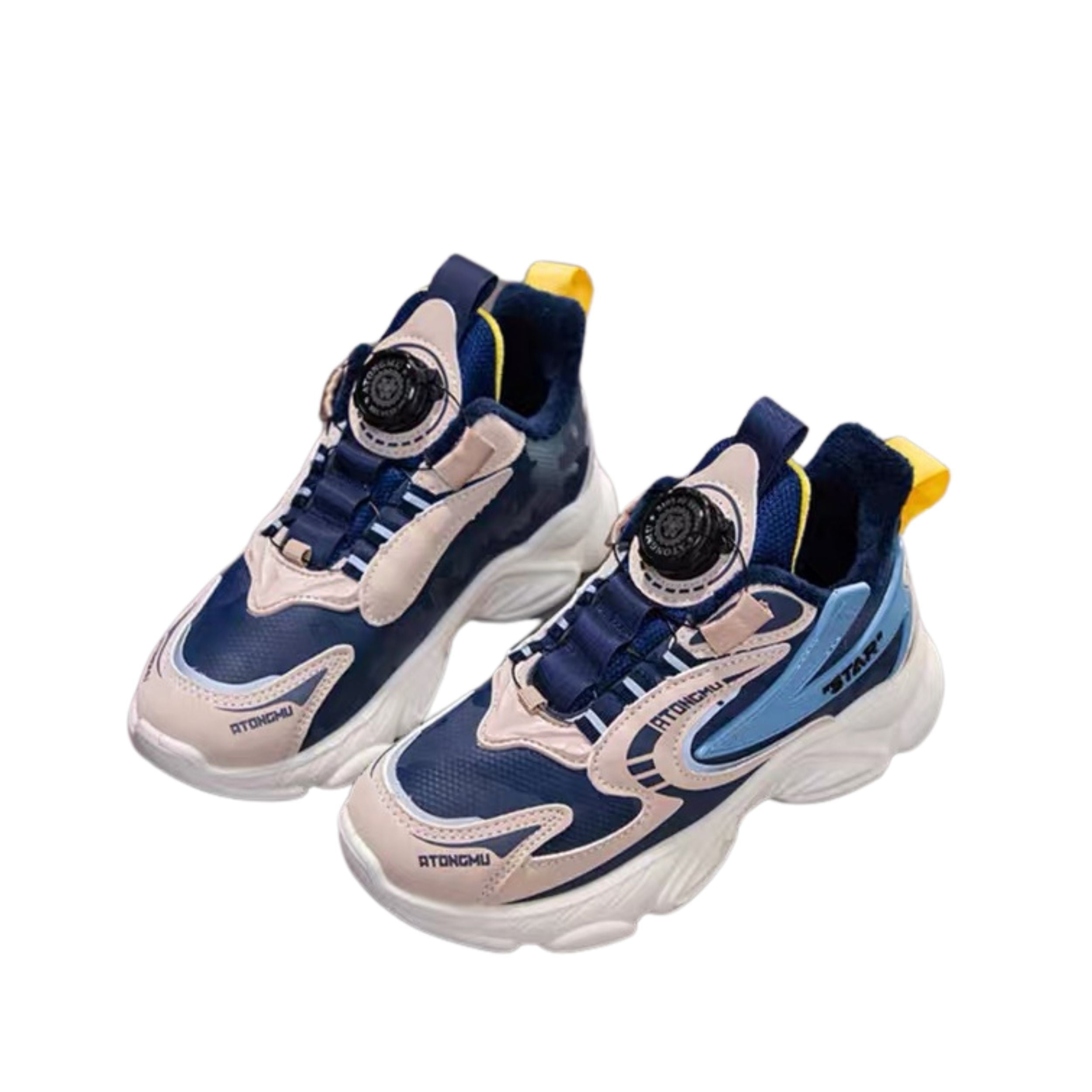 Boy's Chunky Shoes With Rotating Buckle Non Slip Sneakers For Kids