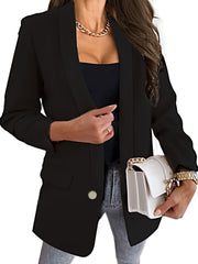 Lapel Button Slim Blazer Coat Casual Long Sleeve Loose Solid Suit Blazer