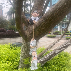 Large Gnome Climbing Three Little Man Garden Pendant Home Decoration