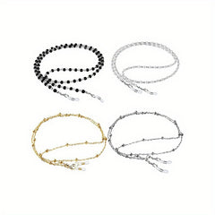 4pcs Beaded Glasses Chain Eyeglasses Lanyard Strap Face Covering Retainer