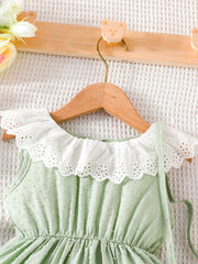 2pcs Baby Girls Eyelet Dress & Bag Set for Summer