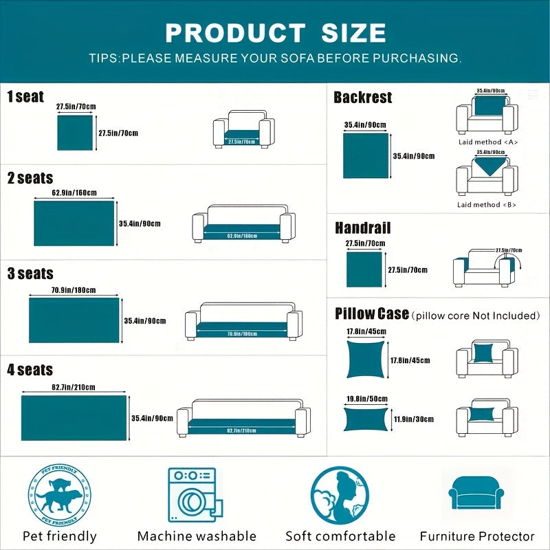 1pc Sofa Slipcover Sofa Protector Anti Slip Sofa Cover For Dogs Cats