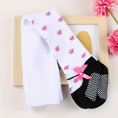 Cute Bow Pearl Baby Pantyhose, Non Slip Design