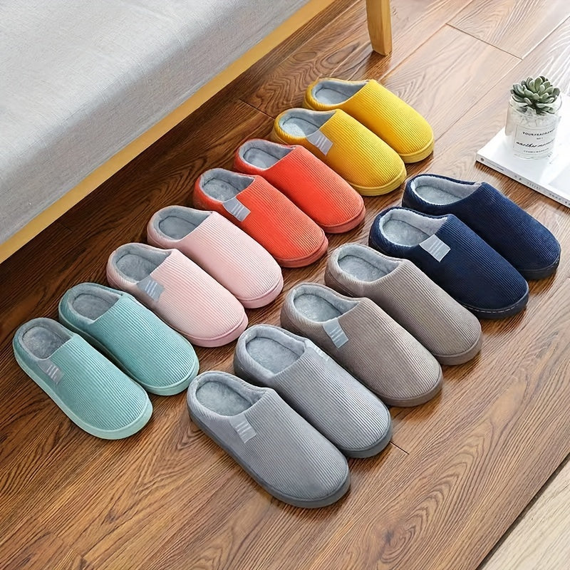 Men's Casual Warm House Slippers, Assorted Colors