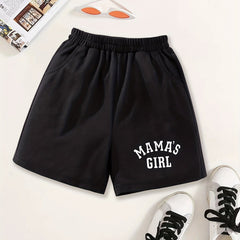 Girls Shorts 'Mama's Girl' Print Casual Sweat Shorts
