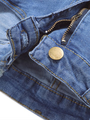 High Rise Ripped Skinny Jeans Distressed Denim Pants