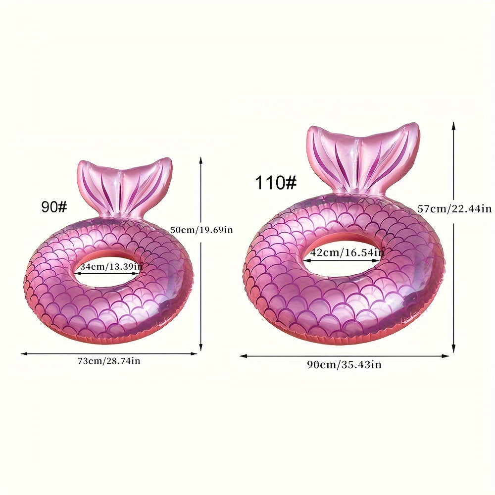 Mermaid Inflatable Swimming Ring Transparent Adult Pool Beach Party Water Toy